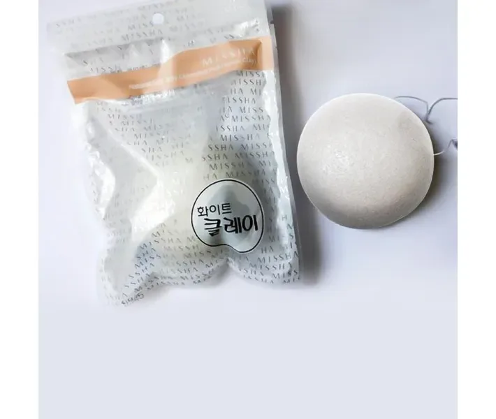 Спонж для вмивання натуральний з 100% конняку Missha Natural Soft Jelly Cleansing Puff White Clay (M0119)