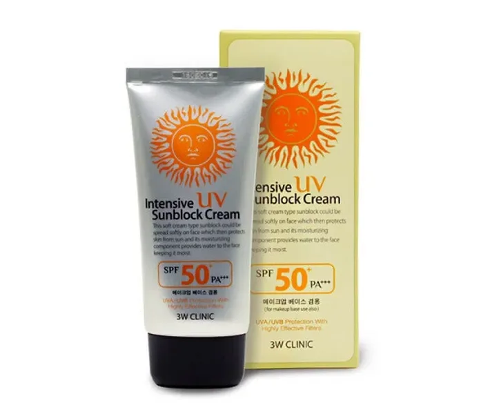 Сонцезахисний крем 3W Clinic Intensive UV sunblock cream 70мл (3W0102)