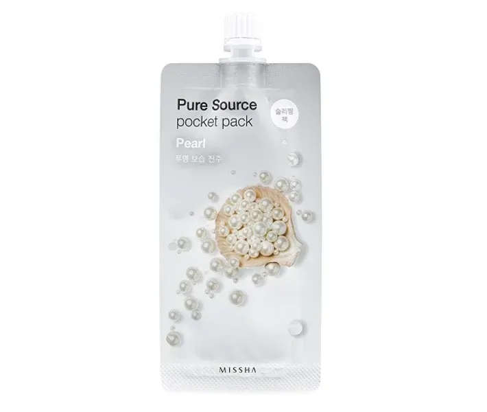 Нічна маска для обличчя з екстрактом перлів 10 мл Missha Pure Source Pocket Pack Pearl