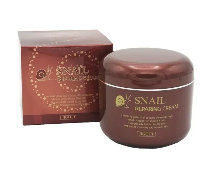 Відновлювальний крем з екстрактом слизу равлика Jigott Snail Reparing Cream 100мл (J0108)