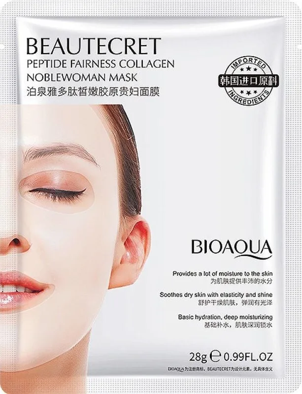 Маска для обличчя BIOAQUA Peptide тканина гідрогелева з колагеном 28 г
