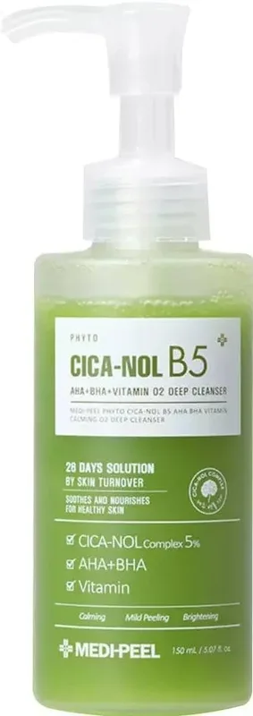 Киснева пінка для вмивання Medi-Peel Phyto Cica-Nol B5 AHA BHA Vitamin Calming O2 Deep Cleanser - 150 мл