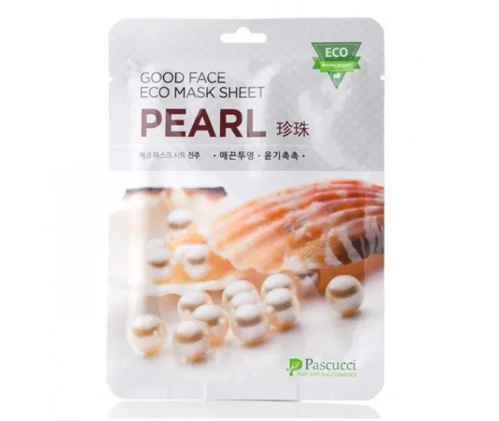 Маска для лица тканевая c жемчужным порошком Pascucci Good Face Eco Mask Sheet Pearl, 23 мл