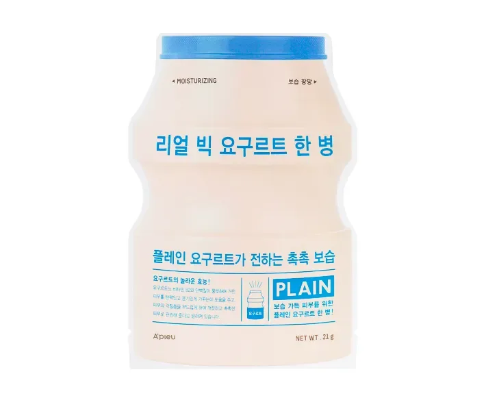 Зволожуюча тканинна маска Apieu Real Big Yogurt One-Bottle Moisturizing Face Mask Plain, 21 мл