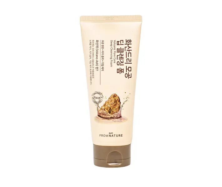 Глибоко очищає пінка з вулканічним попелом FromNature Volcanic Pore Care Deep Cleansing Foam, 130 мл