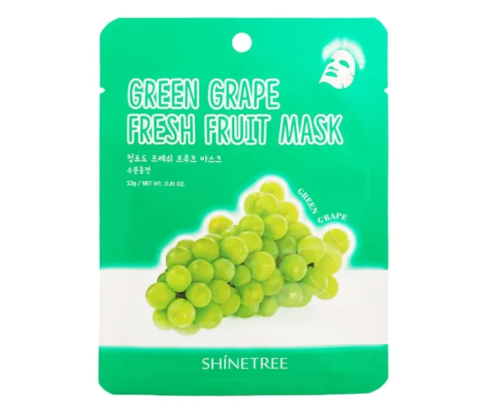 Маска для обличчя з екстрактом зеленого винограду Shinetree Green Grape Fresh Fruit Mask, 23 г