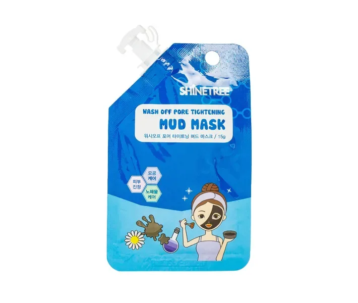 Маска для обличчя грязьова для звуження пор Shinetree Wash Off Pore Tightening Mud Mask, 15 мл