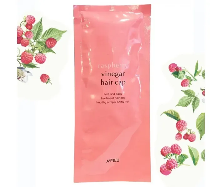 Шапочка-маска для волосся з малиновим оцтом Apieu Raspberry Vinegar Hair Cap, 35 г
