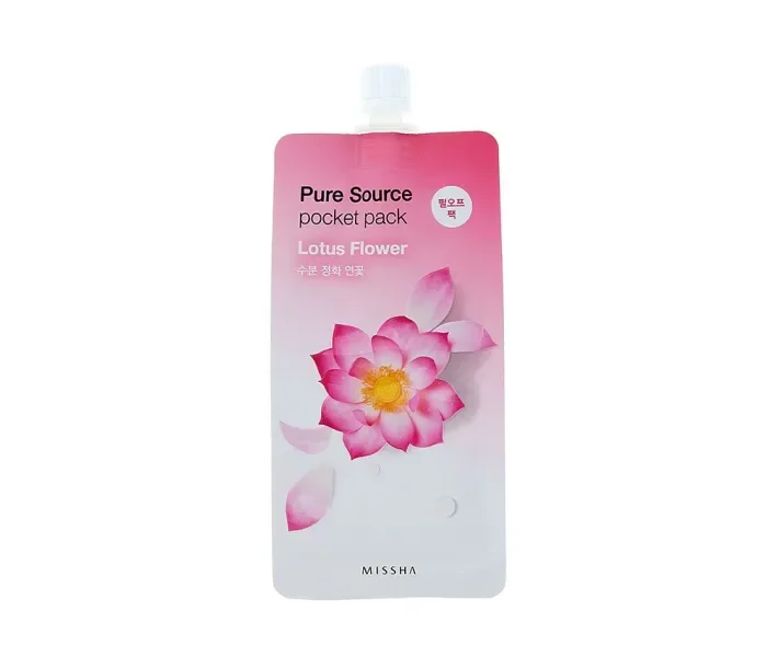 Маска-плівка з екстрактом лотоса Missha Pure Source Pocket Pack Lotus Flower, 10 мл