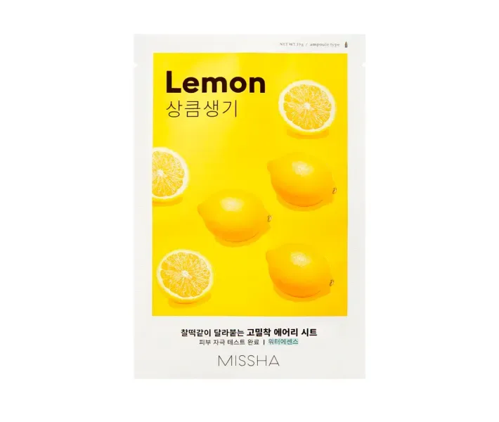 Маска для обличчя з екстрактом лимона - Missha Airy Fit Lemon Sheet Mask, 19 г