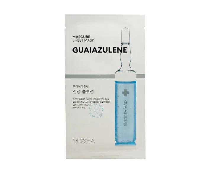 Заспокійлива маска для обличчя з гваязуленом 27 мл Missha Mascure Calming Solution Sheet Mask