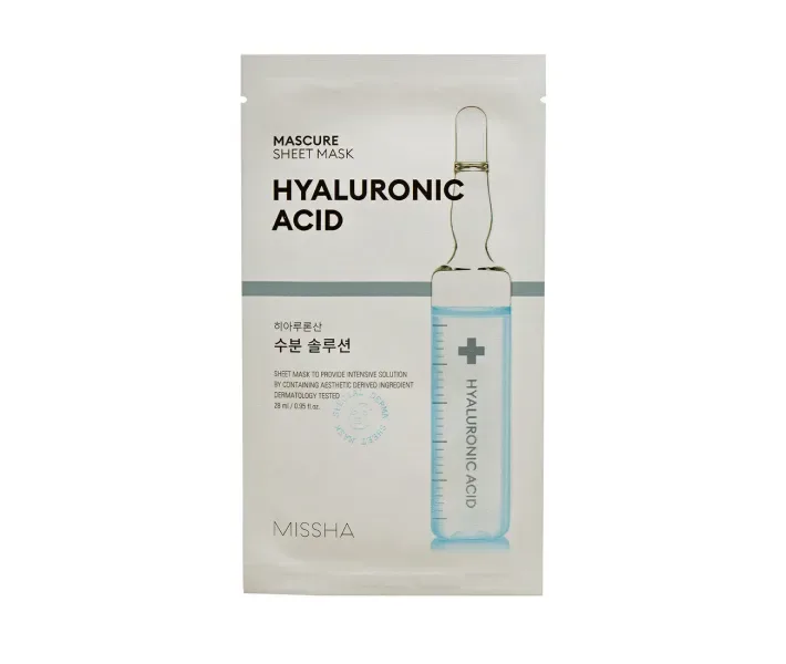 Зволожуюча маска для обличчя з гіалуроновою кислотою Missha Hydra Solution Sheet Mask, 27 мл