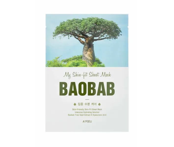 Тканинна маска для обличчя з екстрактом баобаба A pieu My Skin-Fit Sheet Mask Baobab, 25 г