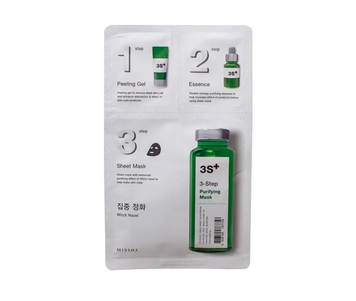 Маска для обличчя 3х-крокова очищає Missha 3-step Purifying Mask 1.5 г + 25 г + 1,5 г