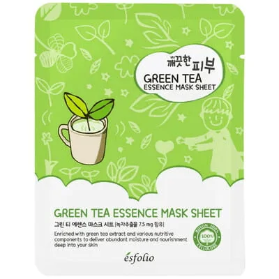 Маска тканинна для обличчя Esfolio для очищення Green Tea, 25мл