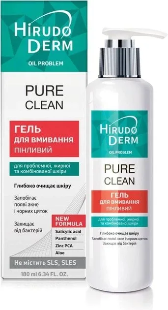 Гель Hirudo Derm Oil Problem Pure Clean пінистий для вмивання 180 мл