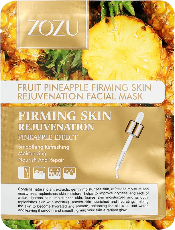 Маска тканинна для обличчя Zozu розгладжуюча з Ананас Fruit Sheet, 25г