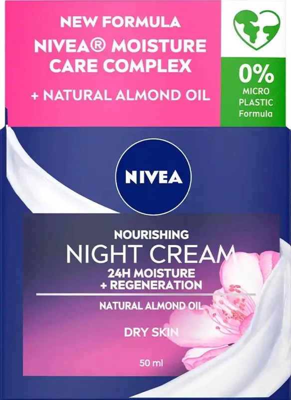 Крем для обличчя NIVEA Nourishing Night Cream інтенсивне нічне зволоження для чутливої ​​шкіри 50 мл
