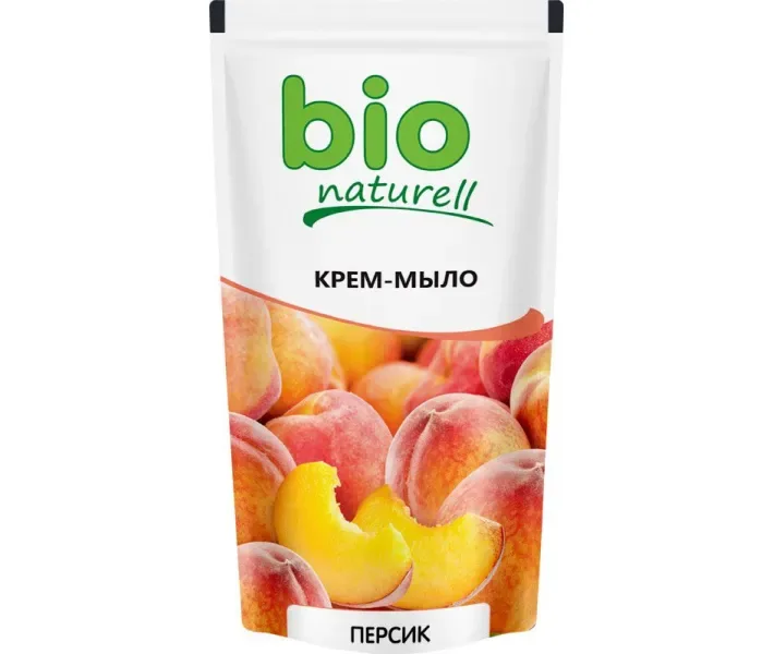 Bio Naturell дой-пак Крем-мило «Персик» 500мл (4820168431432)