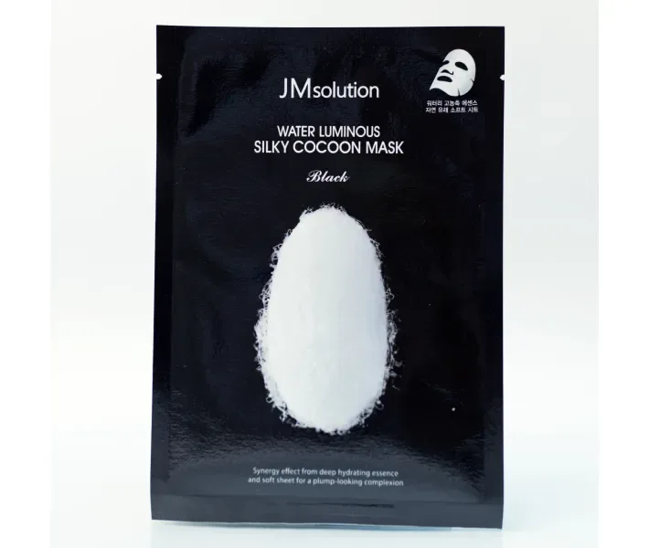 JM solution Water Luminous Silky Cocoon Mask Black - Тканинна маска з протеїнами кокона золотого шовкопряда