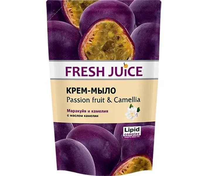 Fresh Juice Крем-мило дой-пак Passion Fruit & Camellia 460мл (4823015935725)
