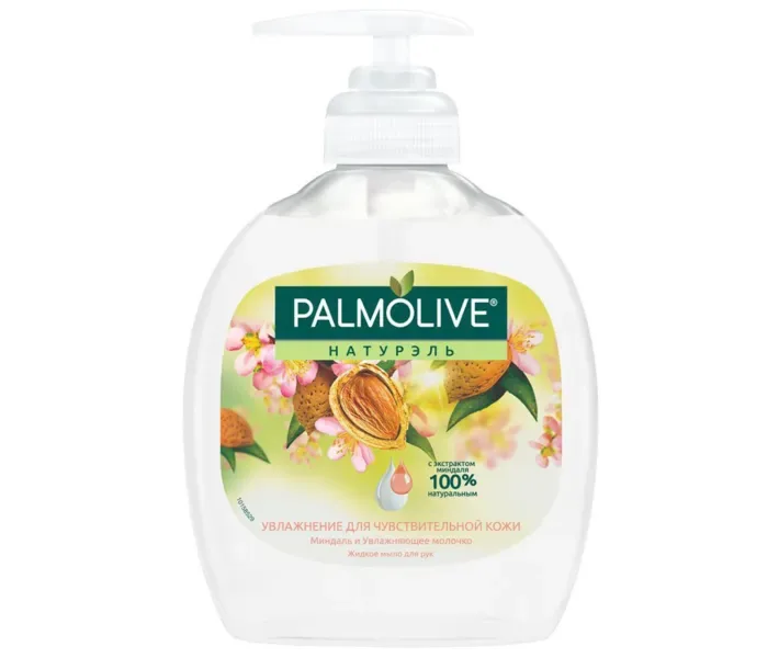 Рідке мило Palmolive Натурель Зволоження молочко і мигдаль для чутливої ​​шкіри 300 мл (8003520012906)
