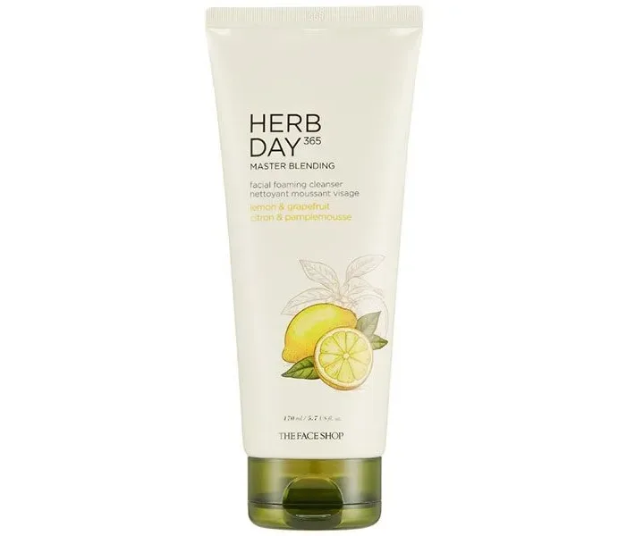 Пінка для вмивання з екстрактом лимона і грейпфрута The Face Shop Herb Day 365 Foaming Cleanser Lemon & Grapefruit