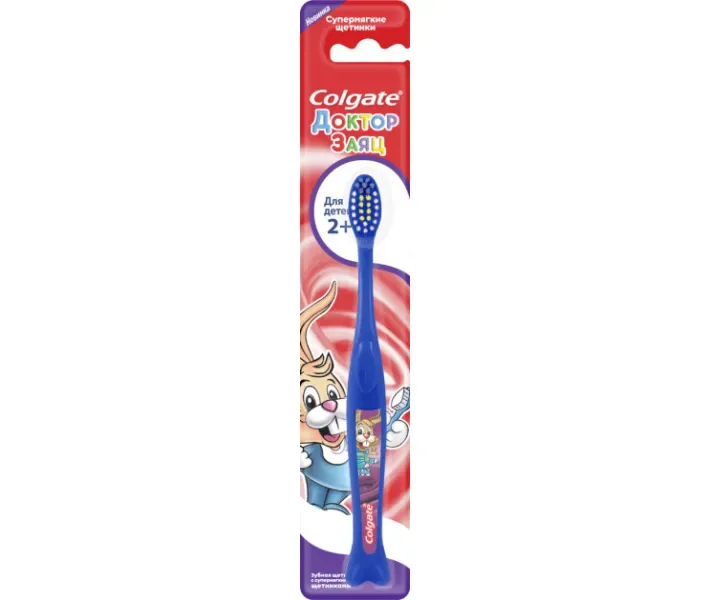 Colgate Доктор Заєць дитяча зубна щітка 2+, суперм'яка (4606144002618)