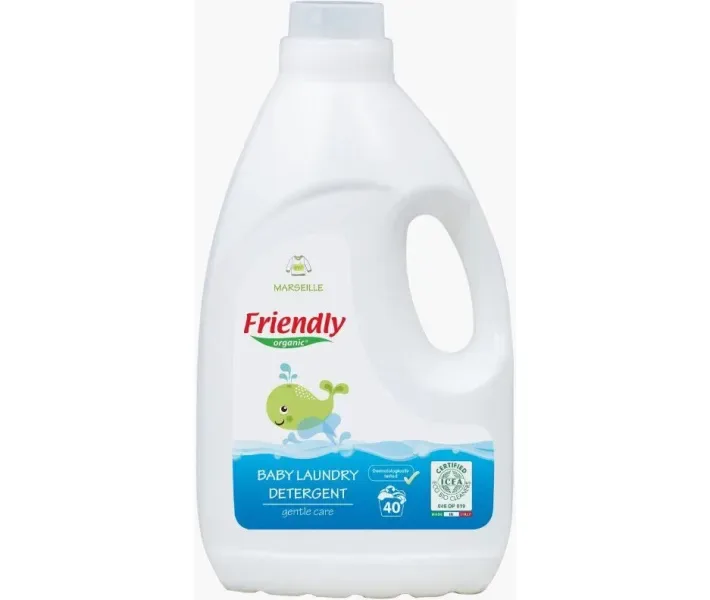 Органічний рідкий пральний порошок Friendly organic марсельське мило 2000 мл (40 прань)