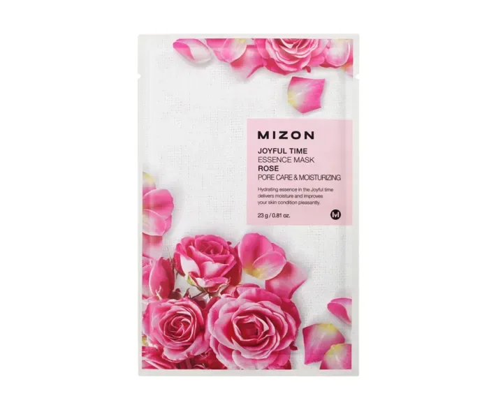 Тканинна маска для шкіри обличчя з екстрактом троянди 23 мл Mizon Joyful Time Essence Mask Rose