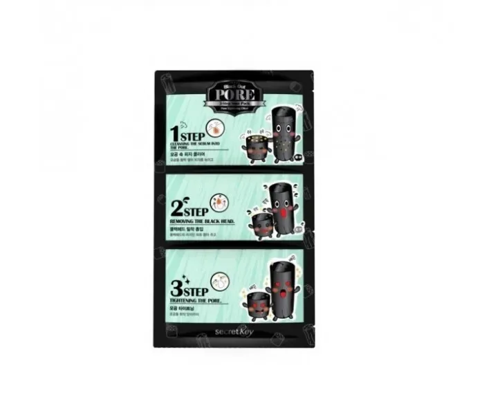 Патчі для видалення чорних крапок Secret Key Black Out Pore 3-Step Nose Pack (3 в 1)