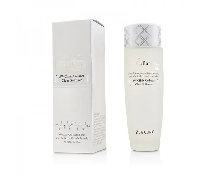 Легкий освітлюючий тонер для обличчя з колагеном 3w Clinic Collagen Clear Softener