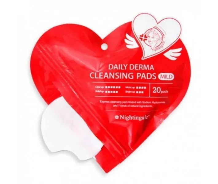 Очищувальні диски Nightingale Daily Derma Cleansing Pads Mild Heart Pouch