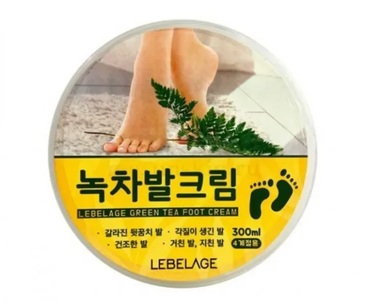 Пом'якшувальний крем для ніг з зеленим чаєм, 300мл Lebelage Green Tea Foot Cream