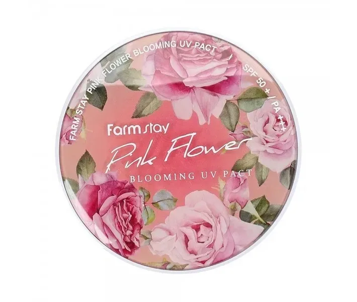 Пудра Farmstay Pink Flower Blooming Uv Pact Spf 50 / pa +++ + Refill