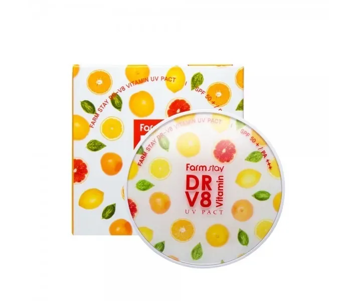 Пудра Farmstay Dr.V8 Vitamin Uv Pact + Refill