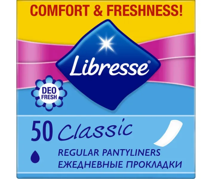 Щоденні прокладки Libresse Pantyliners Classic Deo, 50 шт (7322540261417)
