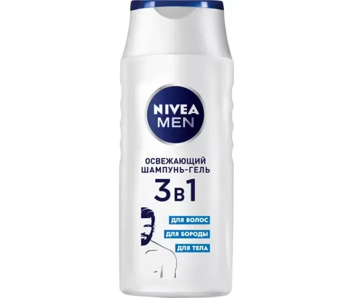 Шампунь-гель Nivea для чоловіків освіжаючий 3в1, 250 мл