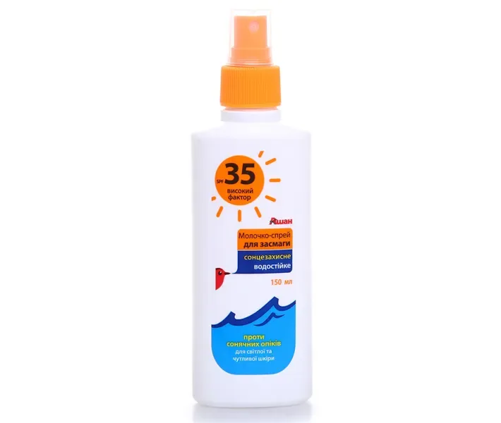 Молочко-спрей Auchan 35 SPF, 150 мл