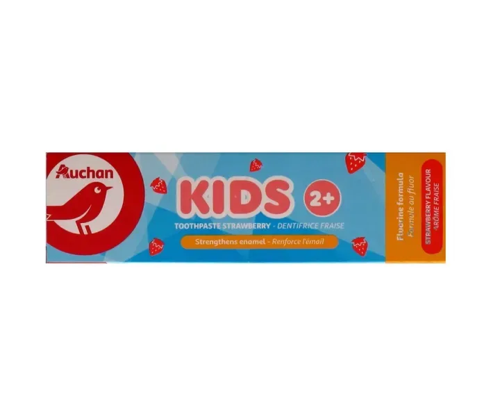 Зубна паста Auchan Kids Strawberry, для дітей віком від 2 років, 50 мл