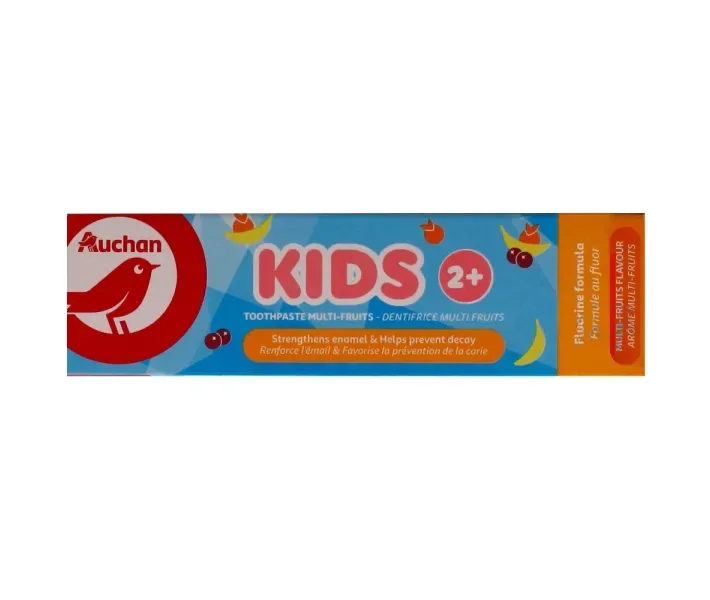 Зубна паста Auchan Kids Multi-Fruits, для дітей віком від 2 років, 50 мл