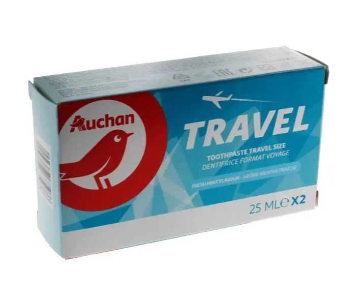 Зубна паста Auchan Travel 25мл, 2 шт.