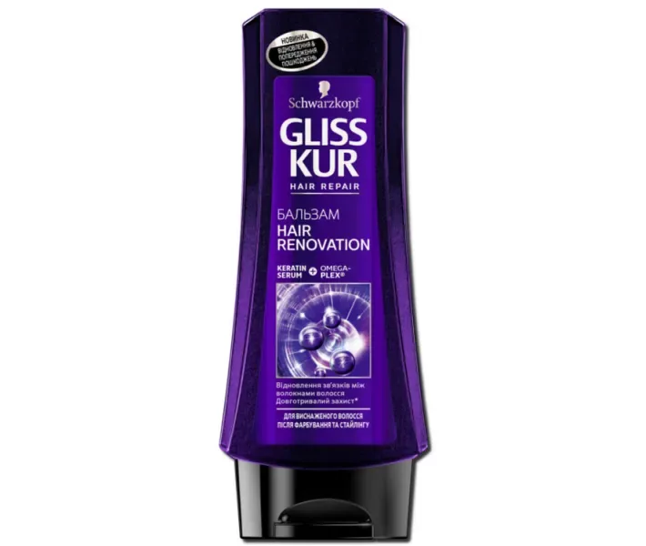Gliss Kur Hair Renovation бальзам для ослаблених і виснажених після фарбування і стайлінгу волосся 200 мл (4015100195019)