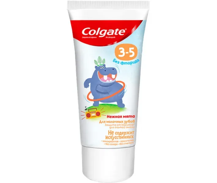 Colgate 3-5 Ніжна м'ята дитяча зубна паста без фториду, 60 мл (6920354825576)