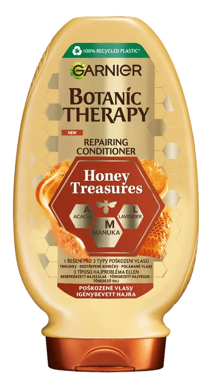 Бальзам-ополіскувач Garnier Botanic Therapy Мед та Бджолиний Віск, відновлювальний бальзам-ополіскувач для дуже пошкодженого та посіченого волосся, 200 мл