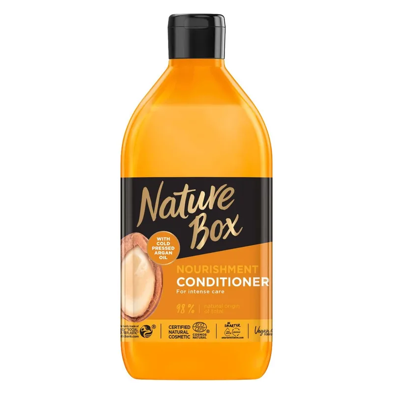 Бальзам Nature Box для живлення та інтенсивного догляду за волоссям з аргановою олією холодного віджиму 385 мл