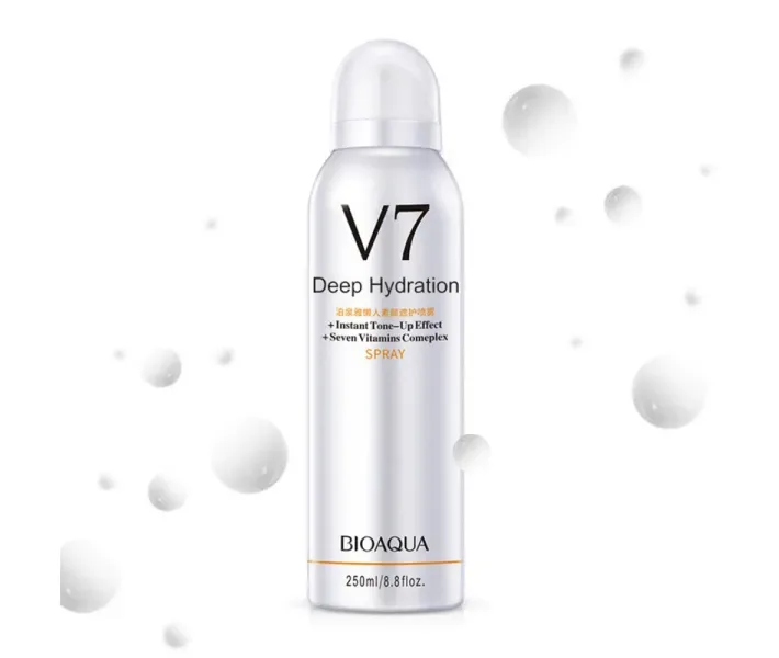 Сонцезахисний спрей для особи BIOAQUA V7 Deep Hudration 250 мл з тонуючим ефектом ультралегкий