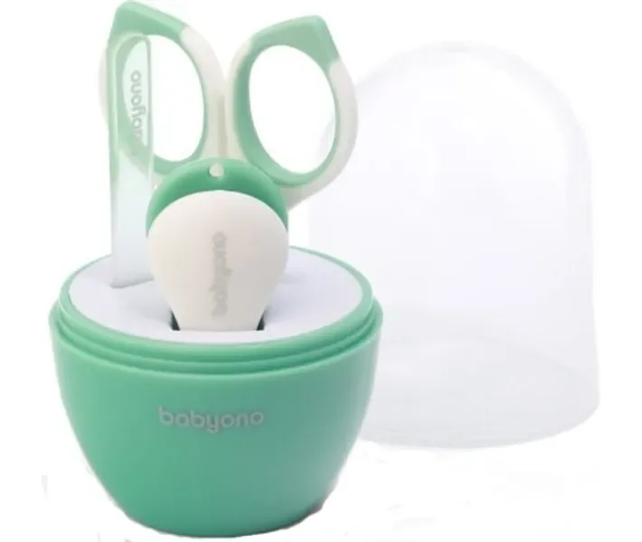 Косметичний набір BabyOno для догляду за нігтями (пилочка, ножниці, щипчики) (Салатовий) (398/01)