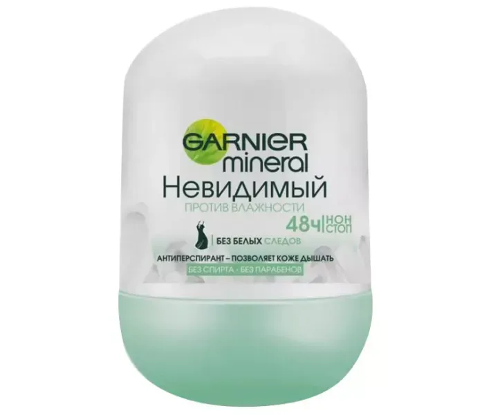 Дезодорант роликовий Garnier Mineral Невидимий, Проти вологості, 50 мл
