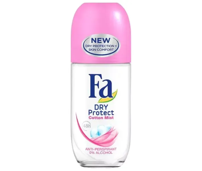 Дезодорант-антиперспірант кульковий Fa Dry Protect Ніжність бавовни, 50 мл
